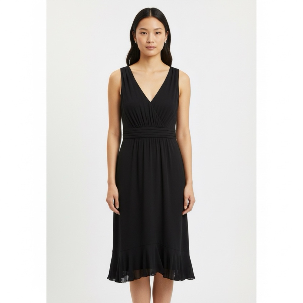 Adrianna Papell Midi Fit And Flare Dress In Blue Moon Size 10